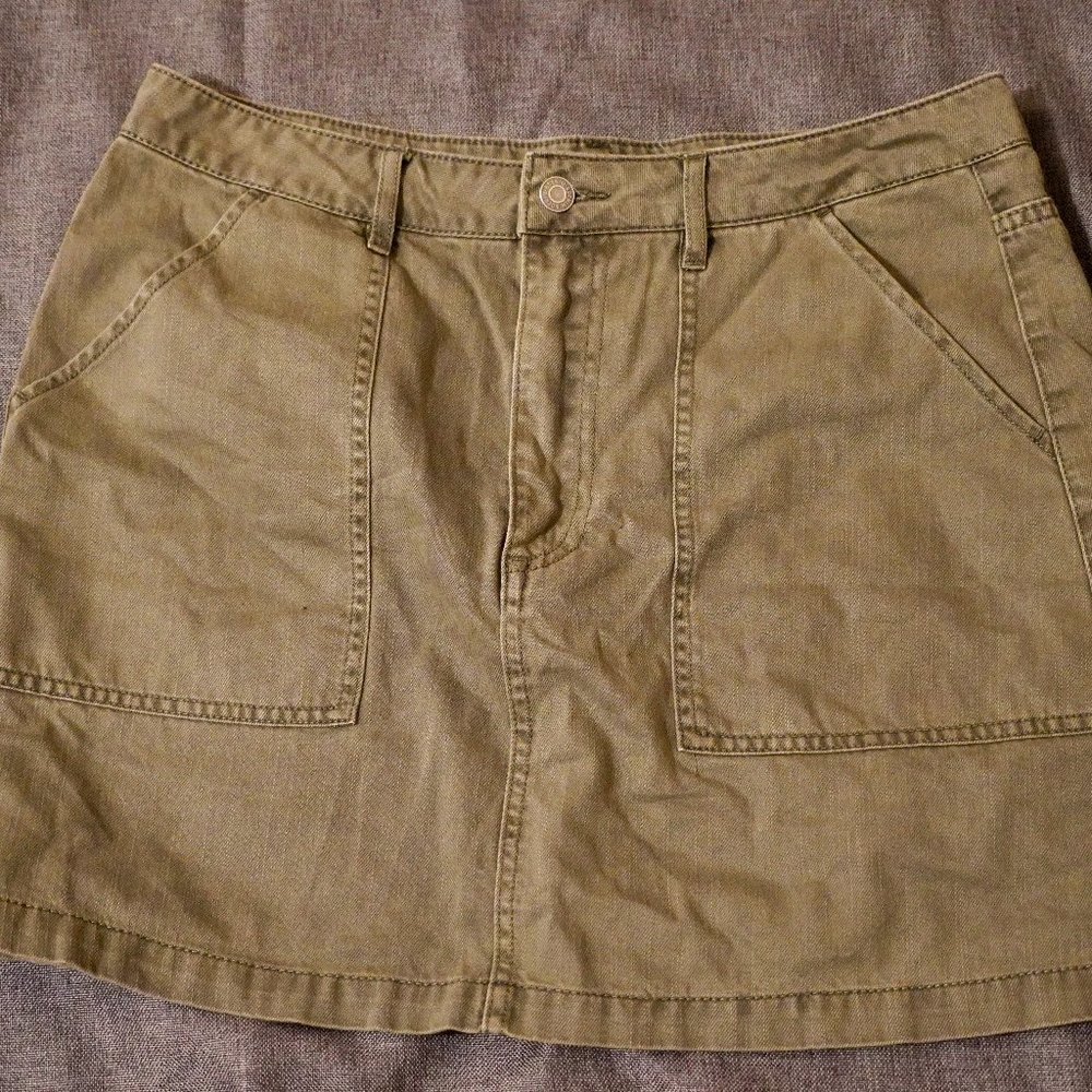 Dark Green Denim Mini